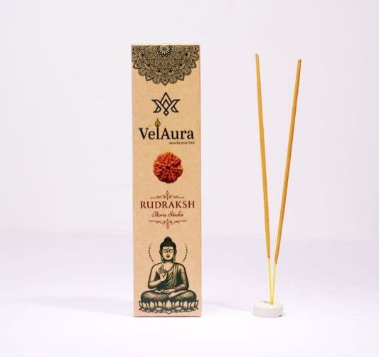 VelAura Rudraksh Floral Incense Sticks Kraft Box