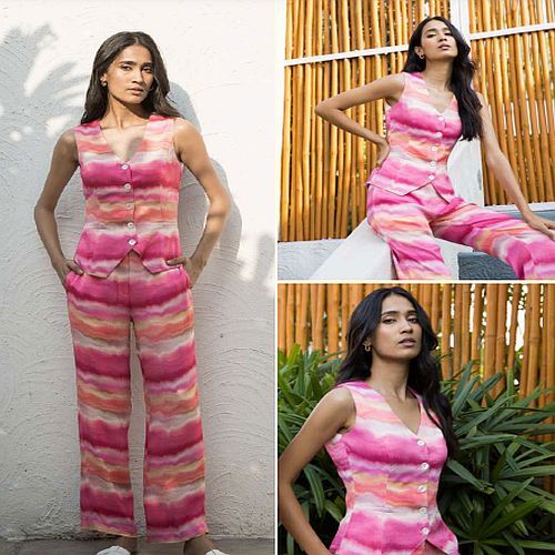 Pink Tie Dye Top and Pant Co-ord Set