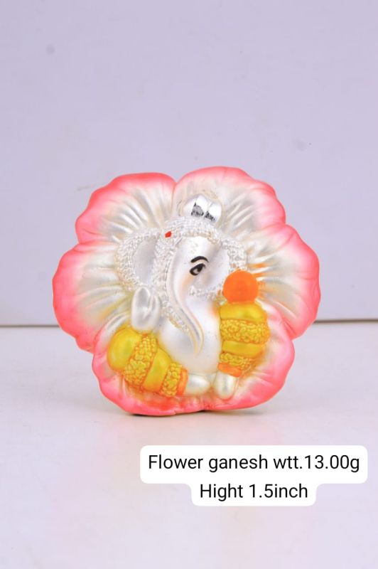 Flower Backdrop Ganesh Decorative Idol