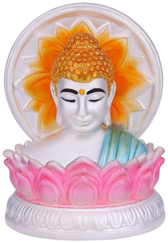 Green Robe Lotus Halo Seated Buddha Statue