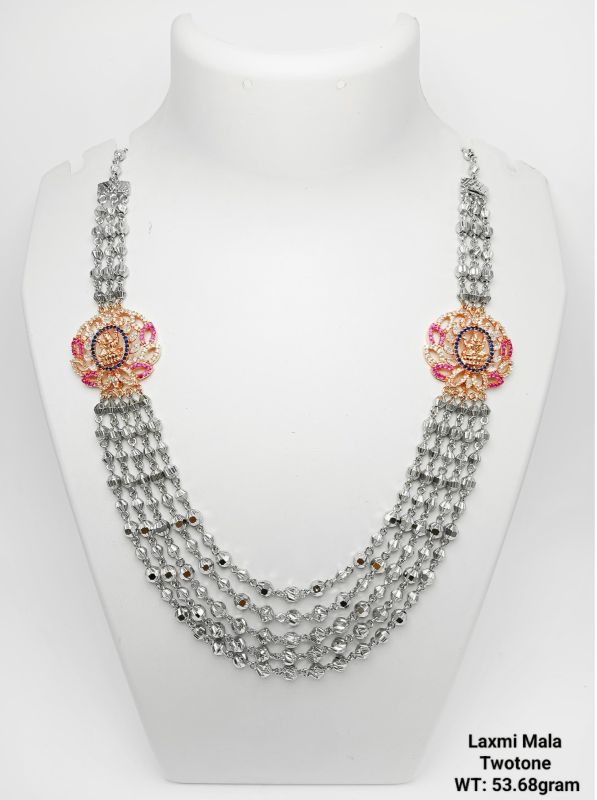 Laxmi Twotone Floral Beaded Necklace