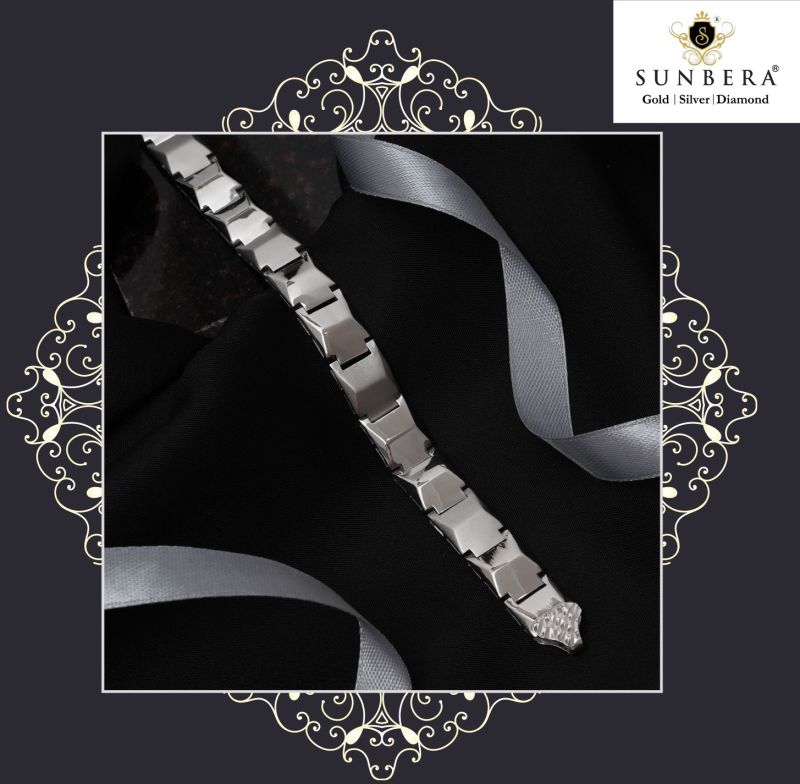 Rectangular Polished Silver Bracelet