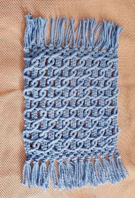 Blue Cotton Macrame Placemat