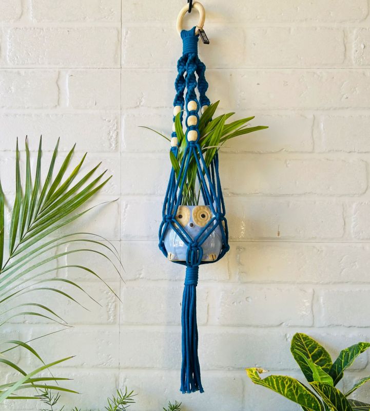 Blue Rope Mini Plant Holder