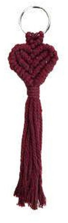 Macrame Maroon Love Knot Keychain