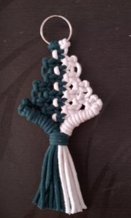 Macrame Multicolor Crimson Pine Keychain