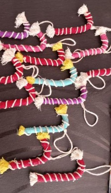 Macrame Multicolor Hanging Candy Canes