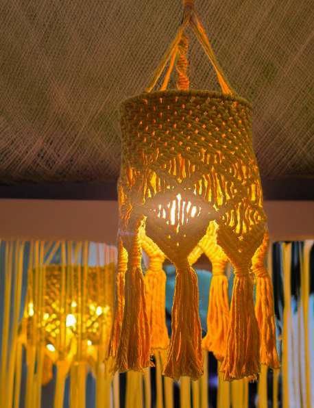 Macrame Orange Hanging Lantern