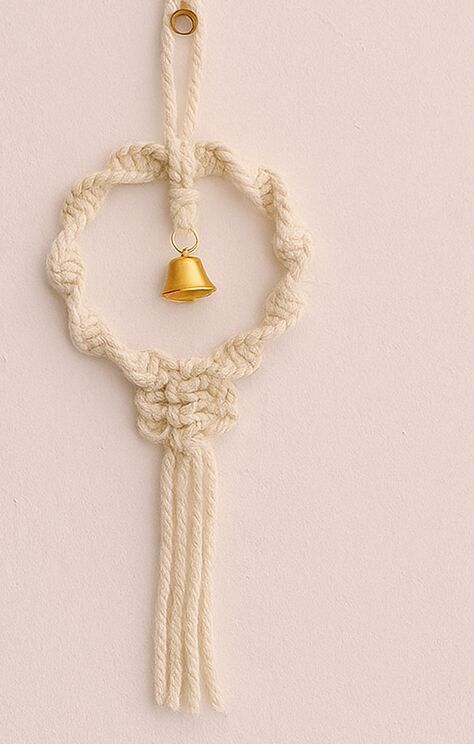 Macrame White Christmas Bell