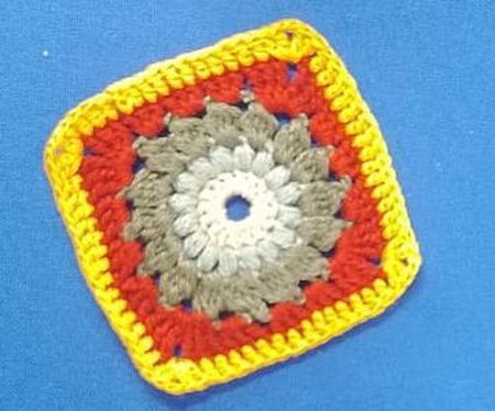 Multicolor Crochet Square Coaster