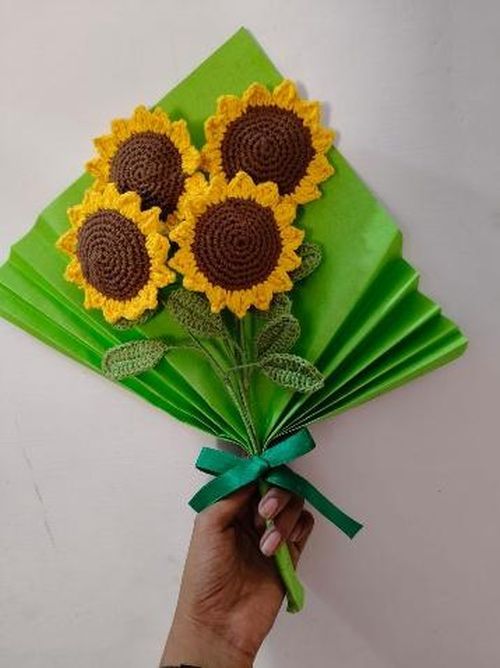 Crochet Yellow Sunflower