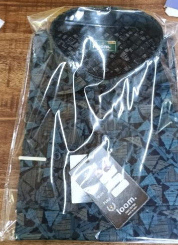 Men Navy Blue Regular Fit Printed Full Sleeves Formal Shirt