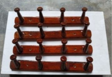 4 Hook Wooden Wall Hanger