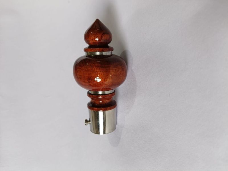 Classic Wood Tip Curtain Finial Stopper
