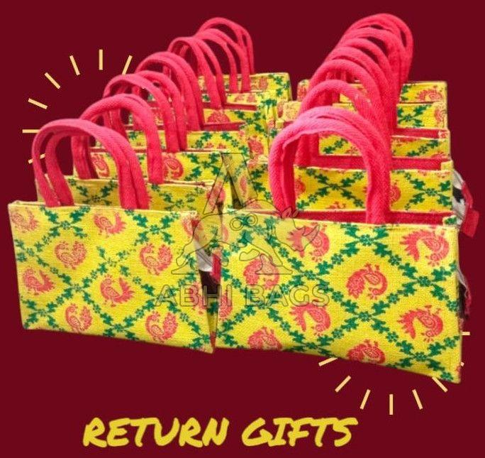 Printed Jute Return Gift Bags