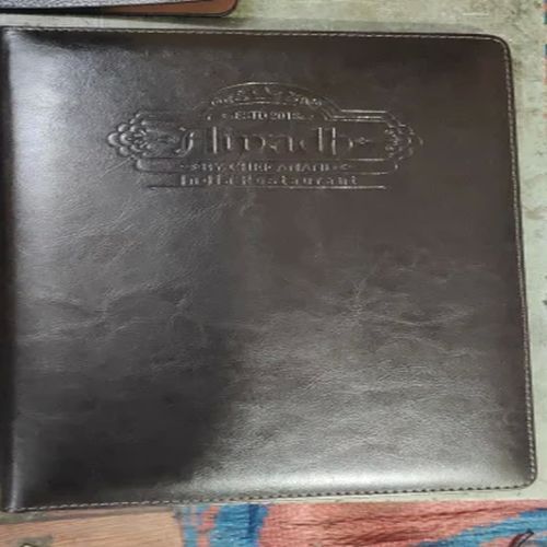 Grey Leather Menu Cover