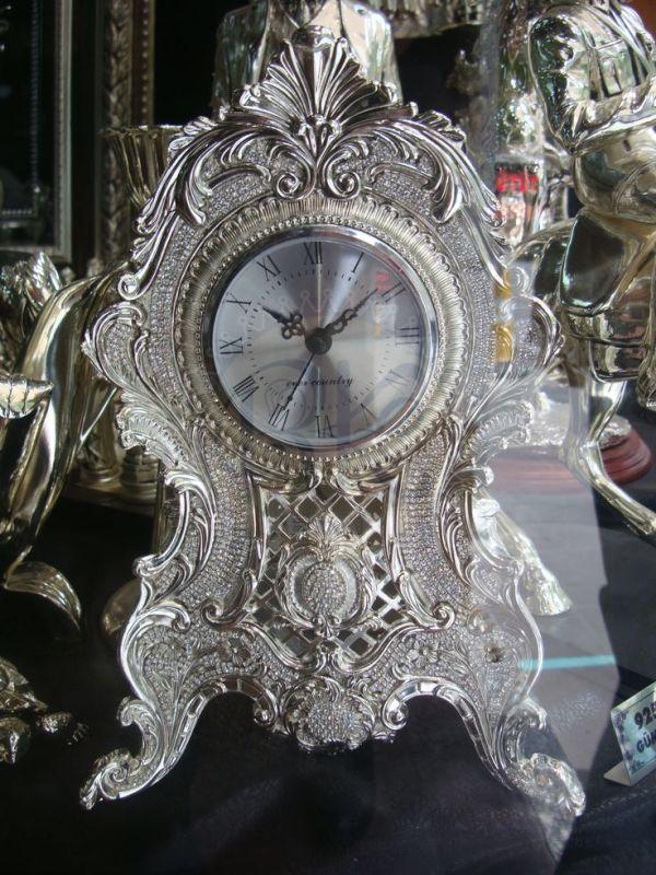 Vintage Roman Dial Clock with Embellished Frame