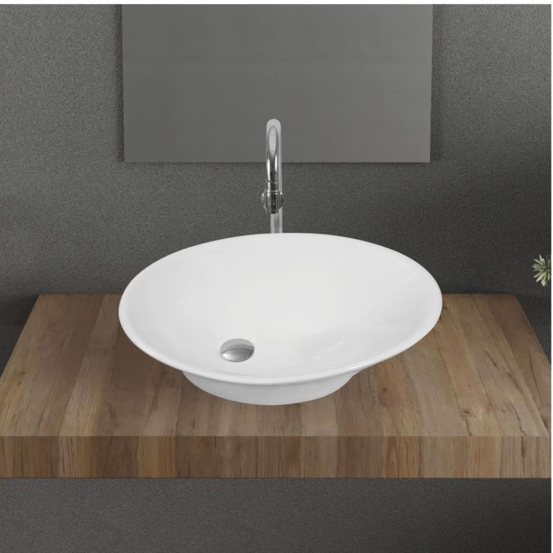 Round White Ceramic Table Top Basin