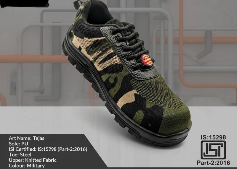 Knitted Fabric PU Sole Safety Shoe