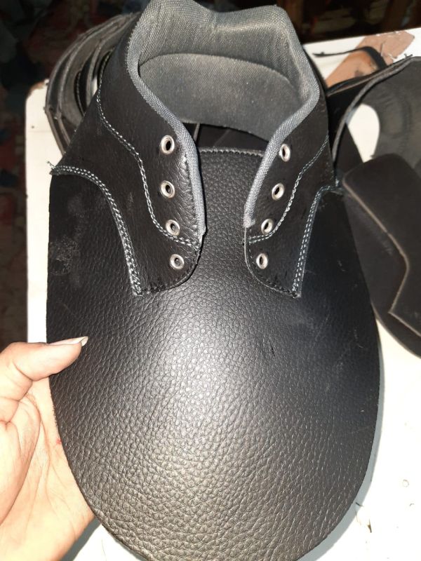 Black Rexine Safety Shoes Upper