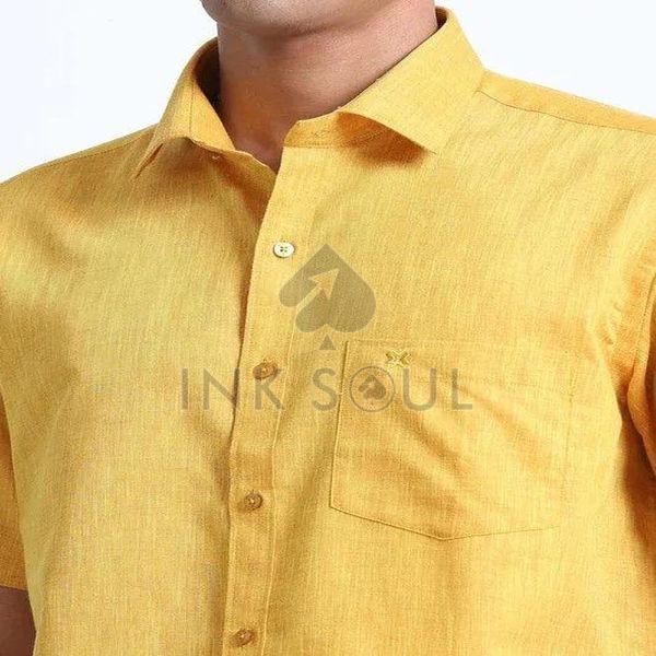 Mens Golden Cotton Shirts