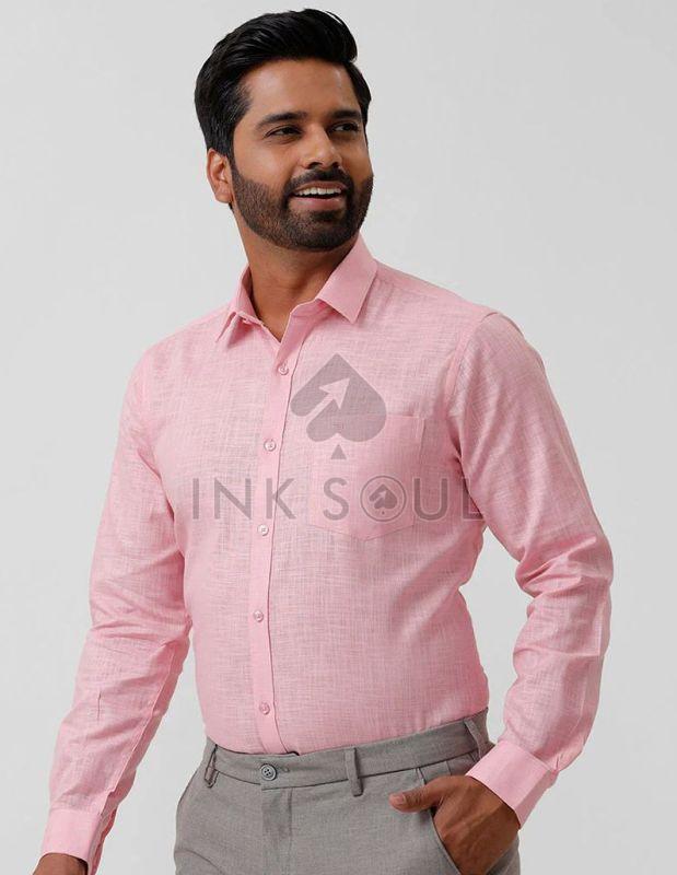 Mens Pink Cotton Shirts