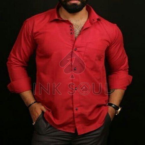 Mens Red Cotton Shirts