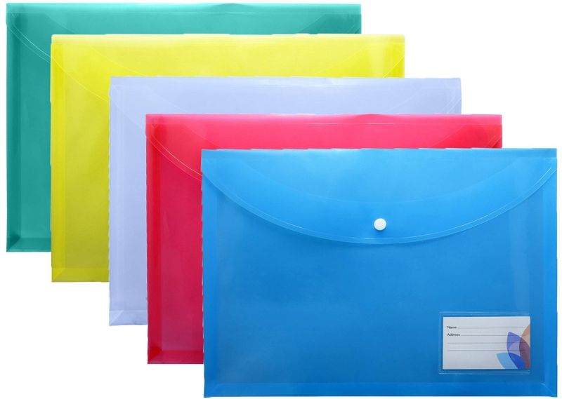 Plastic Button File Folders