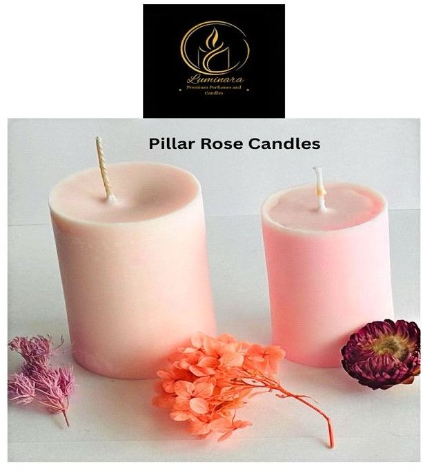 Pillar Rose Candle Set