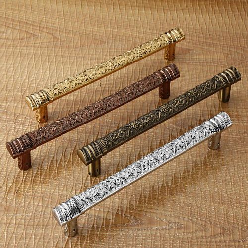 H Type Carved Zinc Door Pull Handle