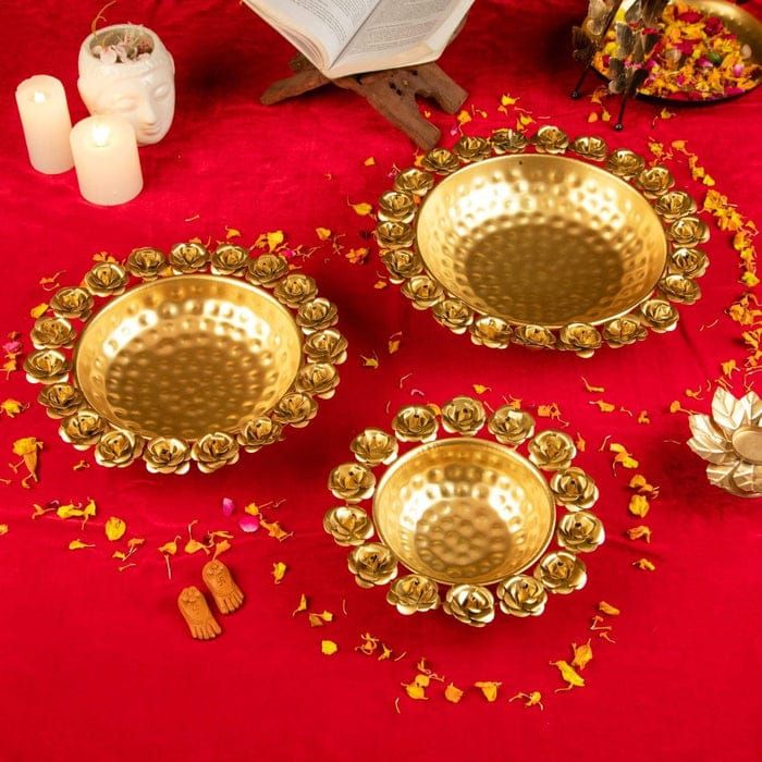 Pure Golden Brass Rose Urli