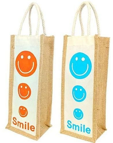 Jute Water Bottle Printed Bag