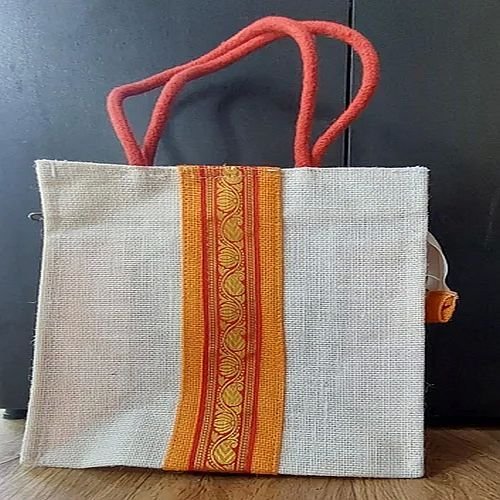 Printed Yellow Jute Gift Bag