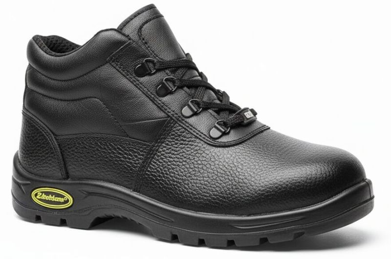 High Ankle Lather Safety Shoes B495
