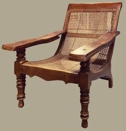 Cane Back Curved Arm Colonial Chair