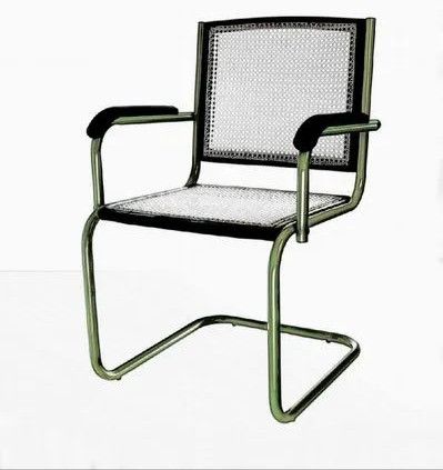 Green Frame Mesh Back Cantilever Chair
