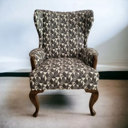 Wingback Arrow Print Upholstered Armchair