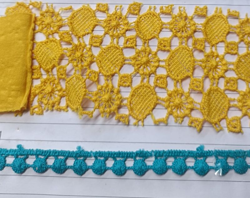 Dual Motif Mesh & Crochet Polyester Lace