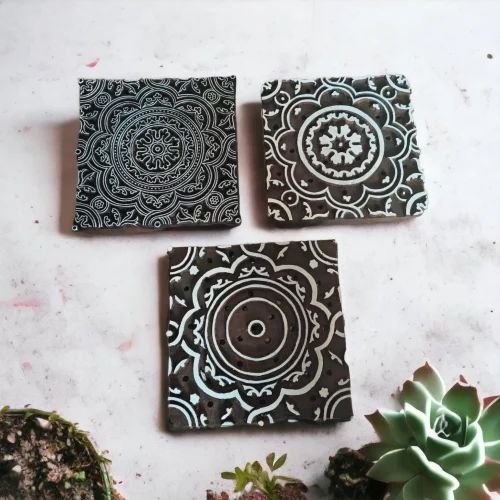 Square Sheesham Wood Printing Blocks