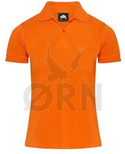 Ladies Cotton Orange Polo T-Shirt