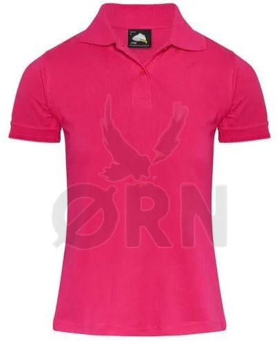 Ladies Cotton Pink Polo T-Shirt