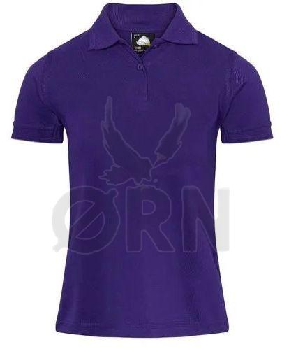 Ladies Cotton Purple Polo T-Shirt