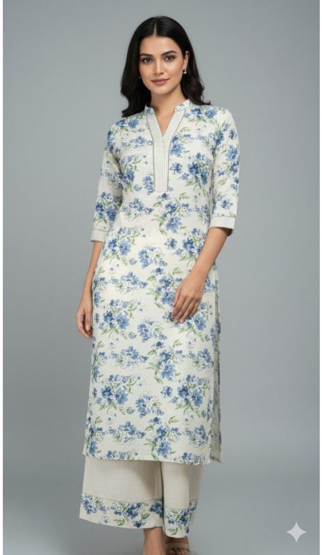 Cotton Flex Printed Straight Kurta Set