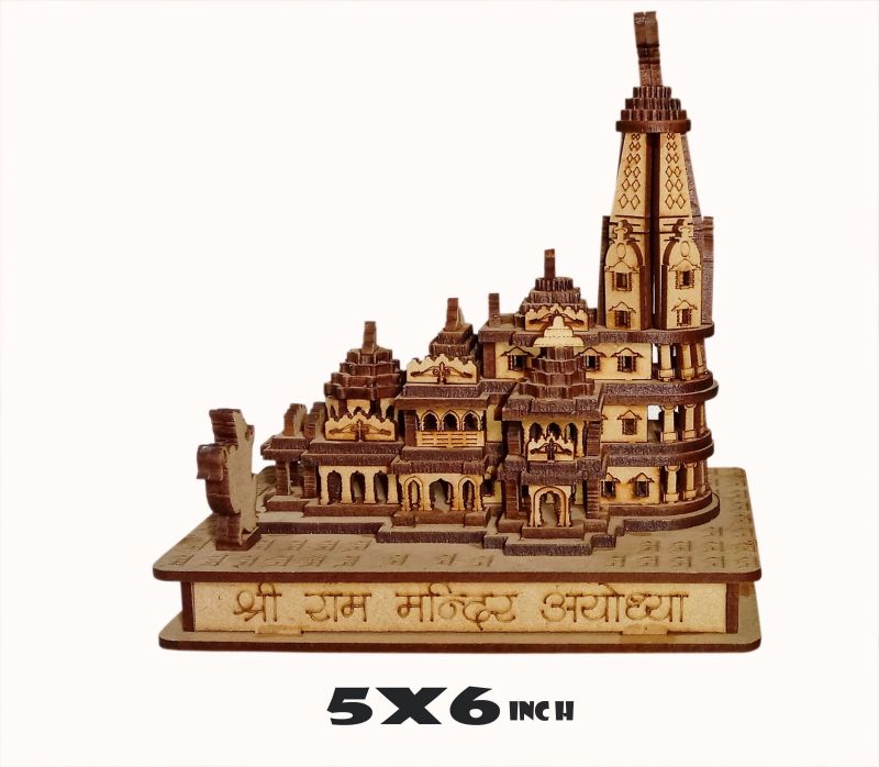 MDF Wood Traditional Shree RAM Ayoudhya Temple
