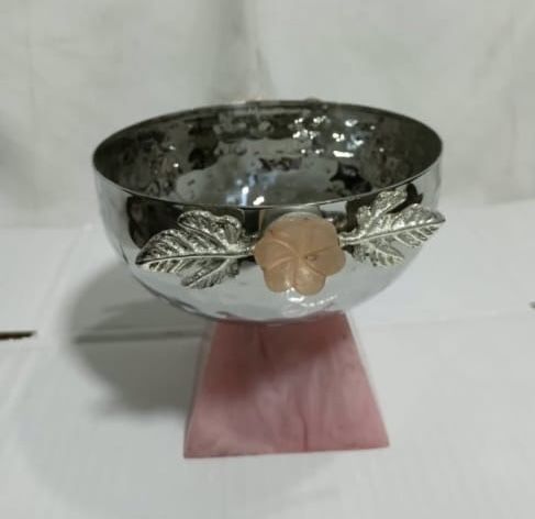 German Silver Bowl With Resin Base