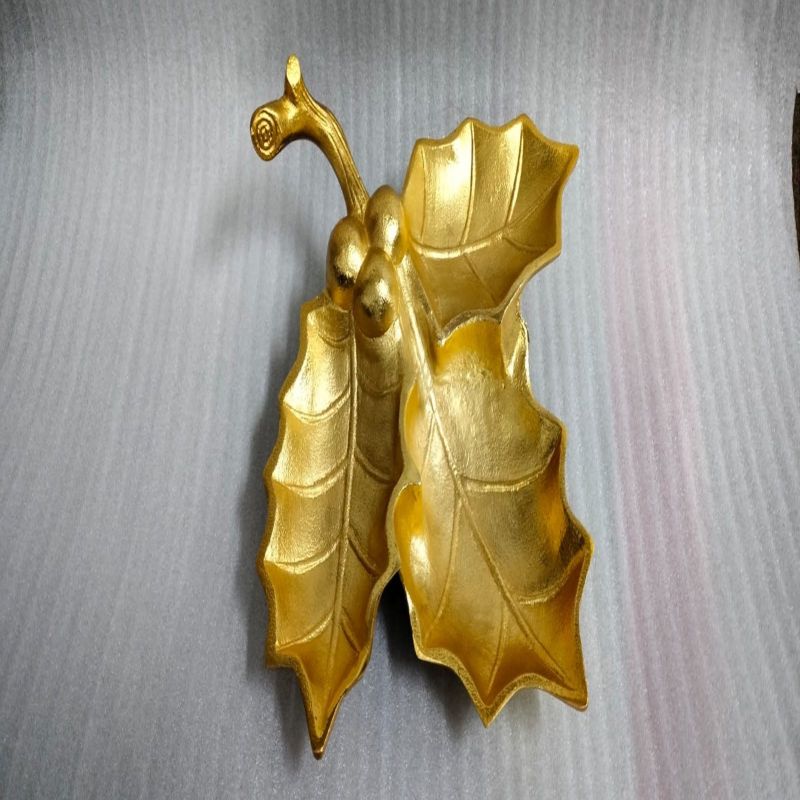 Golden Leaf Decorative Tray