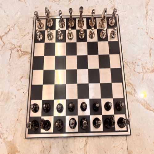 Luxury Steel Chess Set with MDF Board