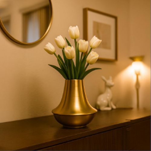 Plain Golden Decorative Flower Vase