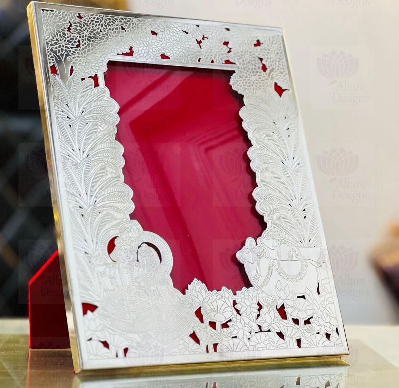 Red Pichwai Design Table Photo Frame