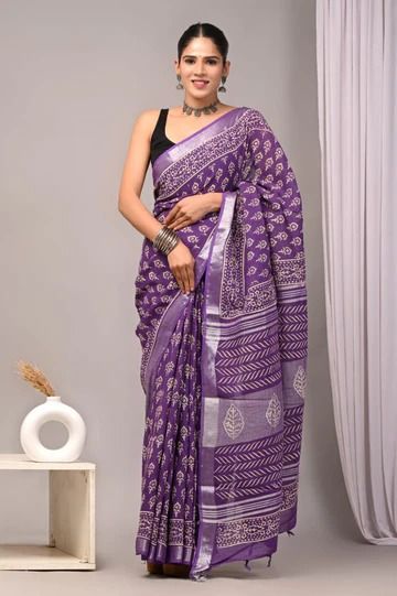 Dola Silk Ajrakh Printed Saree